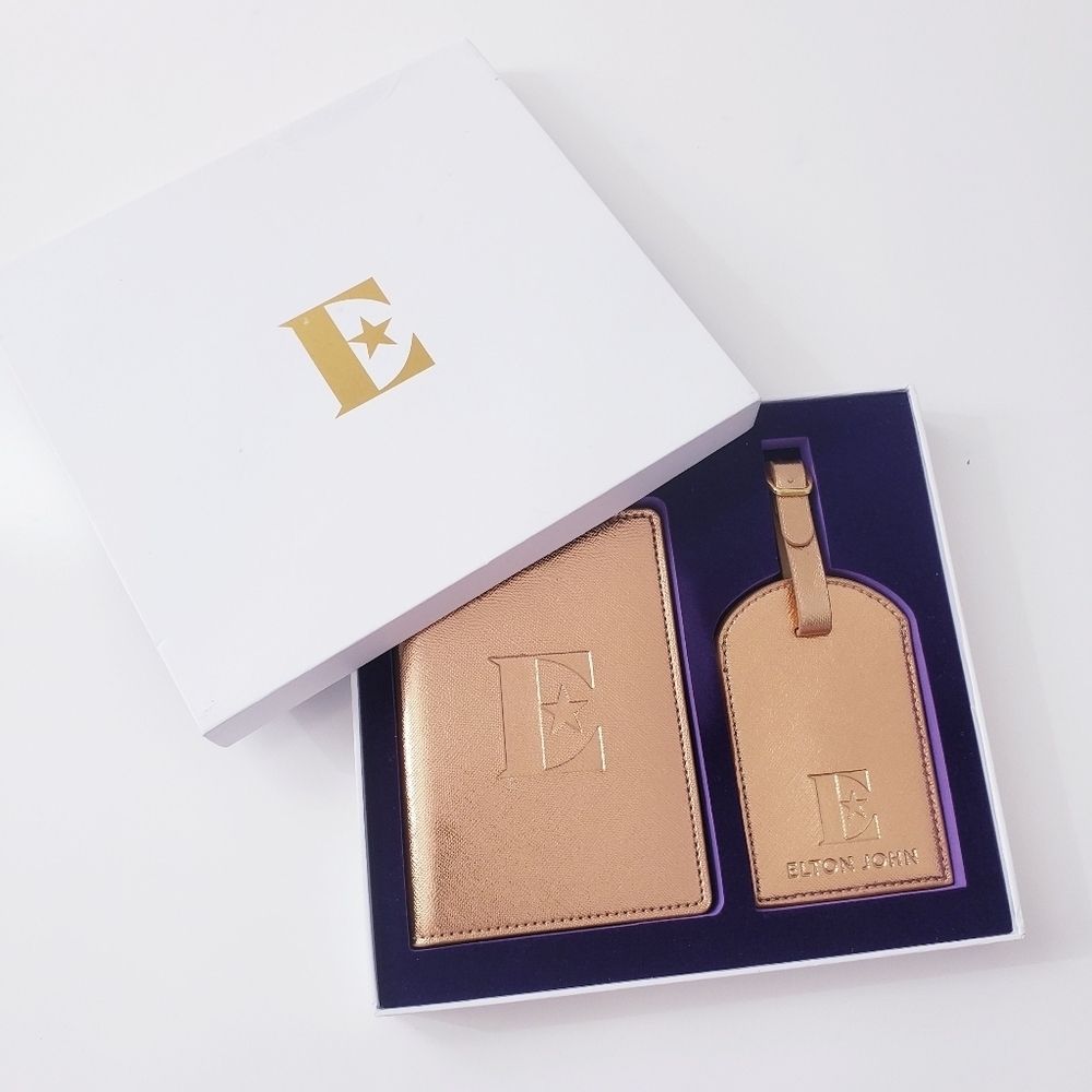 Elton John Gold Limited Edition Goodbye Luggage Tag And Passport Holder